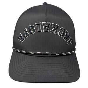 Jackalope Snapback 5 Panel Cap Black One Size Adjustable Rope Embroidered Hit